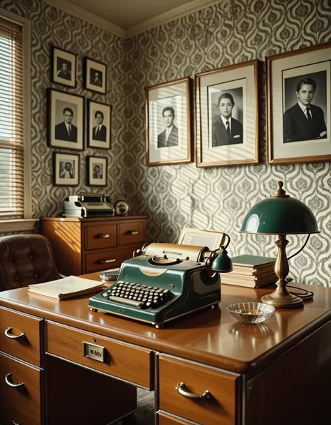 vintage office interior illu