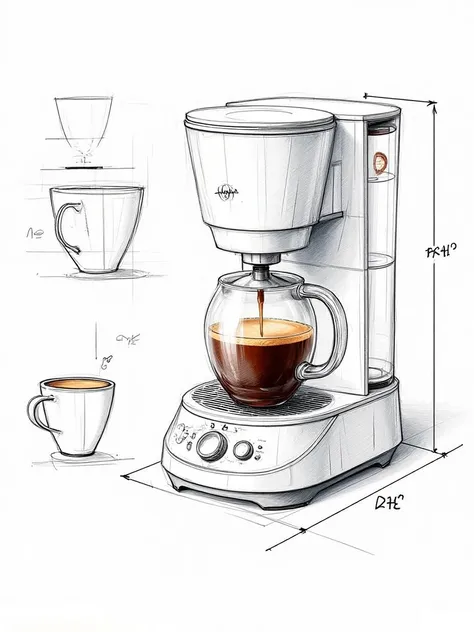 C_Coffee Machine Blueprint Design_Coffee Machine Appearance Generation