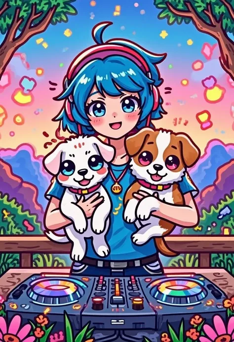 DJ_Trendy Cartoon Style_People And Pets