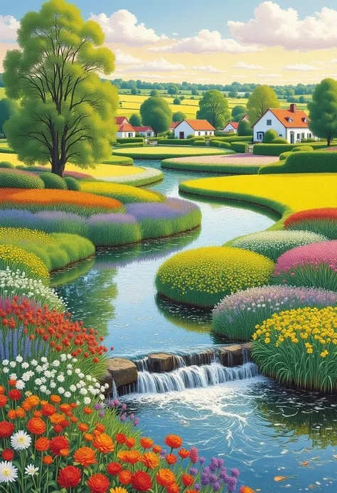 D_Pastoral Landscape Painting_Rural Scene Generation