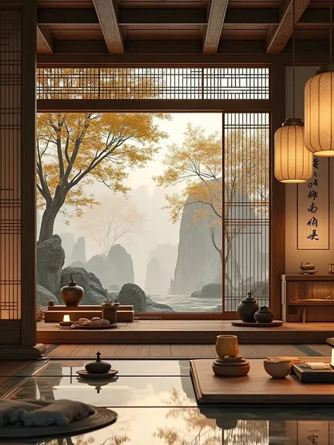 A_Traditional Japanese Interior Style_Tea Room Scene Generation