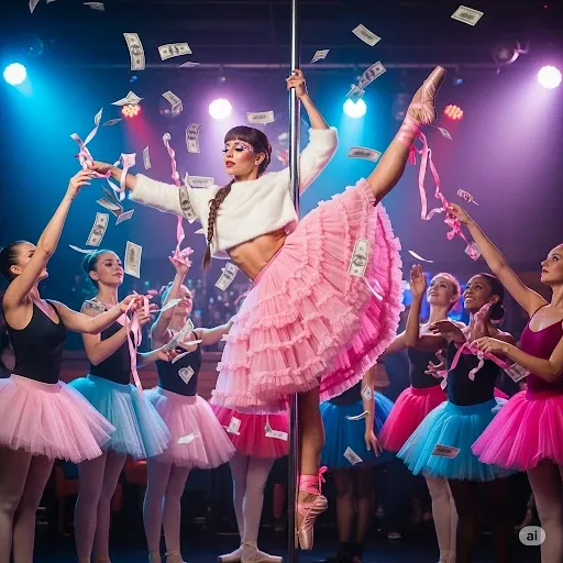 Cindy the cute pole dancer