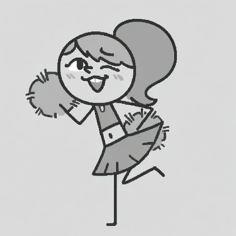 Stick Cheerleader | Character | by quazar | COMMISSION