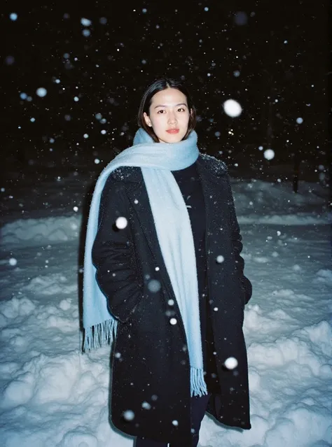 D_Snow Scene Figure Shooting_Winter Atmosphere Portrait