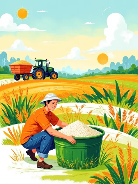 D_Farming Scene Drawing_Farm Work Illustration Generation