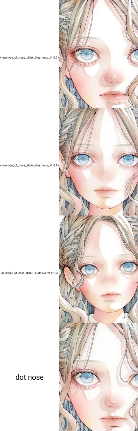 Nose Prominence Adjuster, type of nose slider（鼻のスタイル調整LoRA）