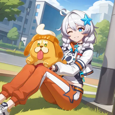 Kiana - Honkai Nexus Anima (+Bread Dog)