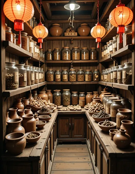 Chinese herb shop illu
