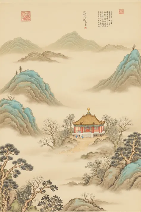 DL_Chinese Landscape Painting_Ancient Architecture Scene Painting