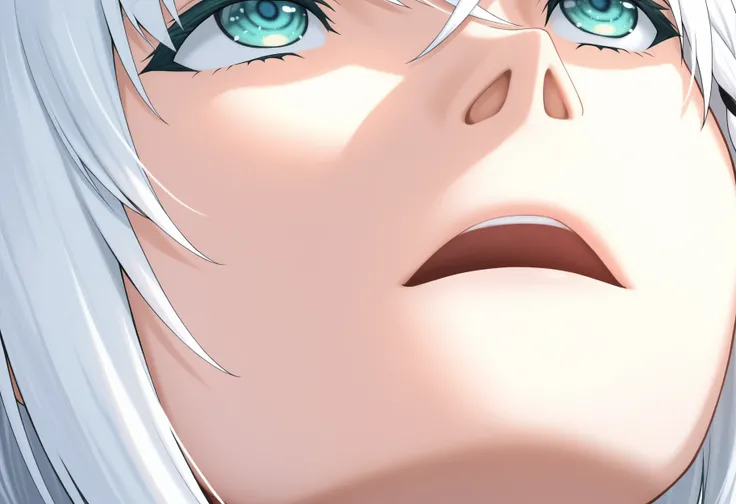 Looking Up with Overwhelmed Expression