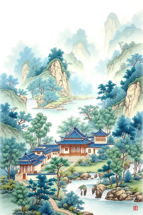 DR_Chinese-Style Landscape Painting_Ancient Architecture Scene Generation