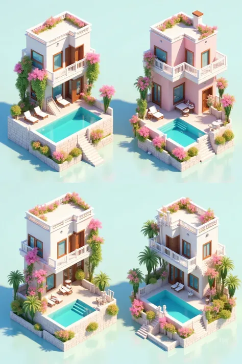 DP_3D Isometric Modeling_Villa Scene Generation