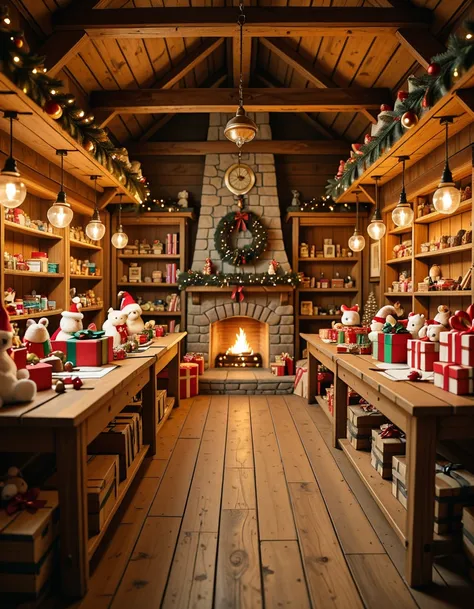 Santa workshop illu