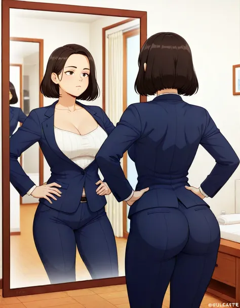 looking at mirror reflection