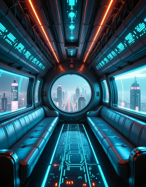 cyberpunk airship