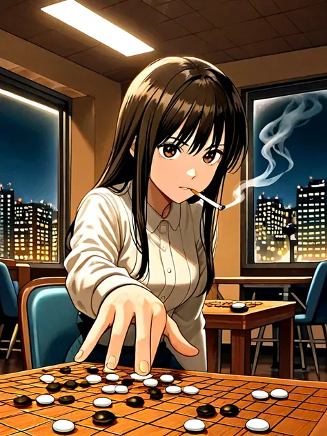 holding go stone / playing go stone