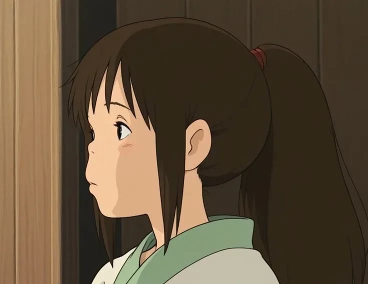 茶髪ポニーテール