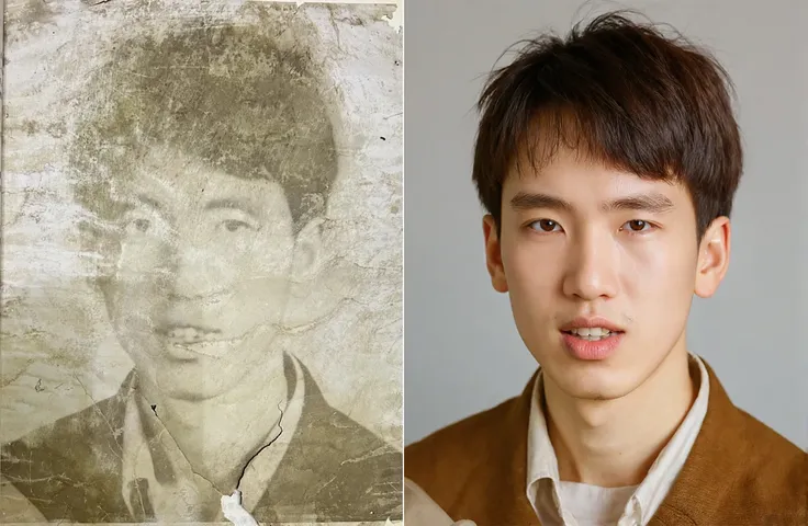 Restoration of old photos of Asians