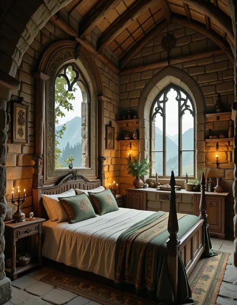 luxurious medieval bedchamber illu