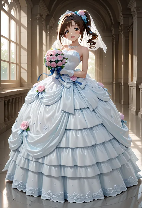 wedding dress with flowers + mini skirt ver + underwear (3 outfits)