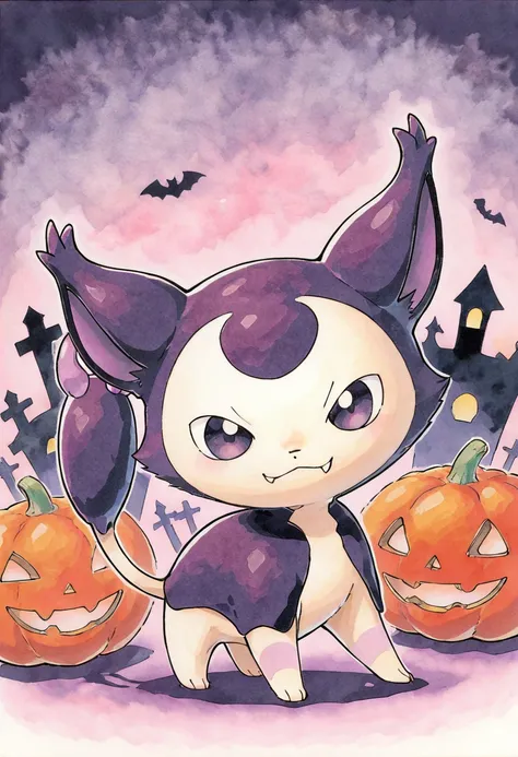 Shadow Skitty: Halloween Form (Fakemon) (Pokedex #0300) [Illustrious]