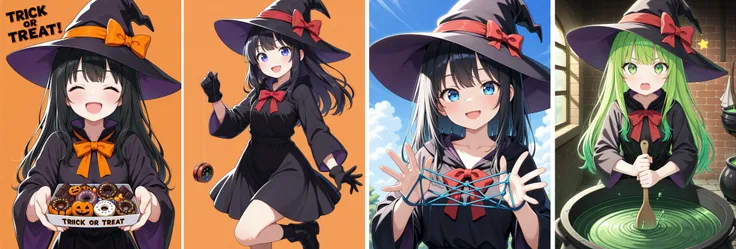 Civitai ハロウィン 魔女の お菓子あげ/あやとり/ヨーヨー/薬調合　Wiz give you sweets/cat’s cradle/yo-yo/medicine mixing.