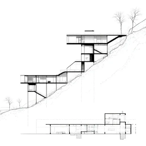 Section of Building on slope - SeaArt AIモデル