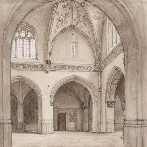 Church Interior Chiaroscuro Style