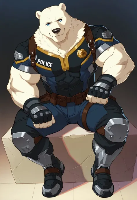 Furry characters police uniform polar bear_rel_260420