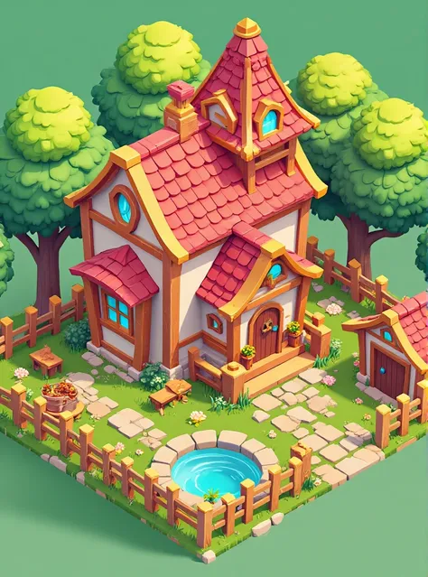 Single cartoon building design for games