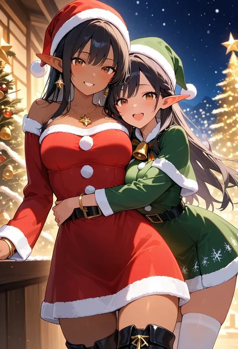 Anime Style Christmas Dresses (Santa Dress & Elf Dress)