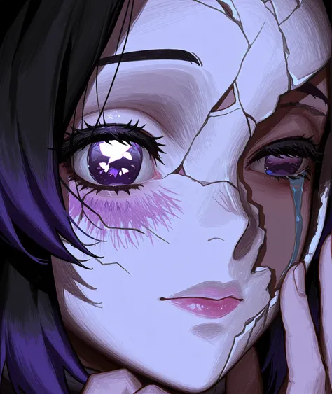LoRA / illustriousXL / Cracked Kawaii Mask (Meme/Concept)