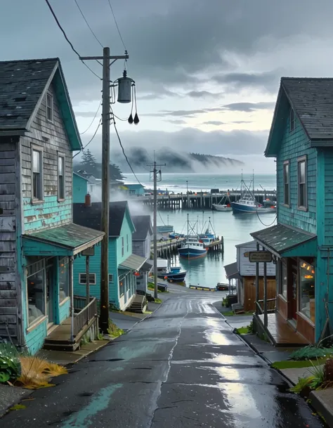 Pacific Northwest Coastal Town