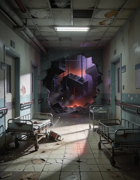 abandoned hospital corridor pony