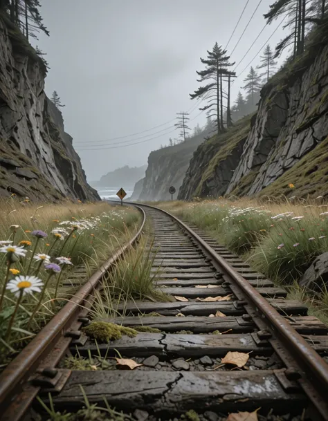 coastal train tracks illu