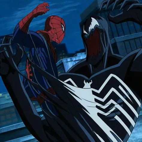 Venom symbiote inside Spiderman body