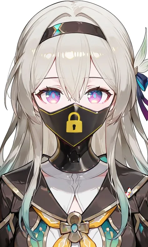 Muzzle Collar with Neon Lock. ネオン・キーロック・マズル・カラー。霓虹钥匙锁口塞护。
