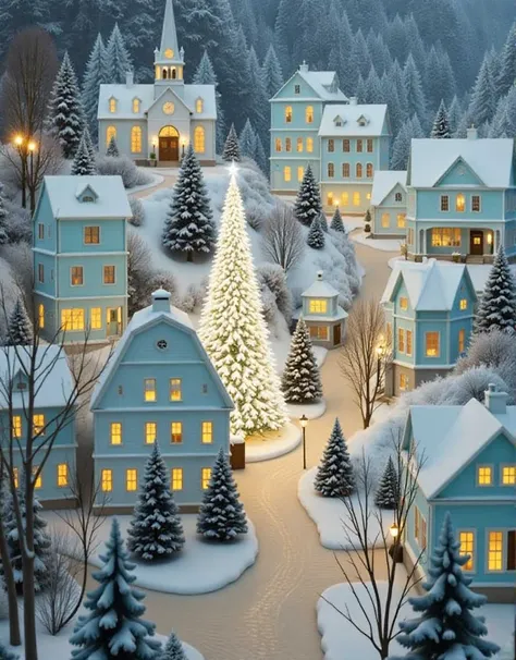 White Xmas Folk Art
