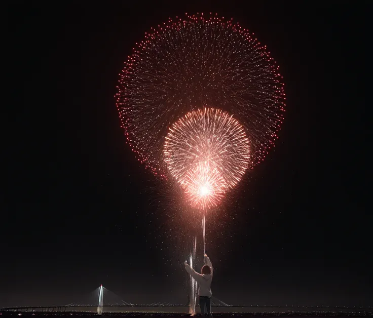 Fireworks Over Bridge