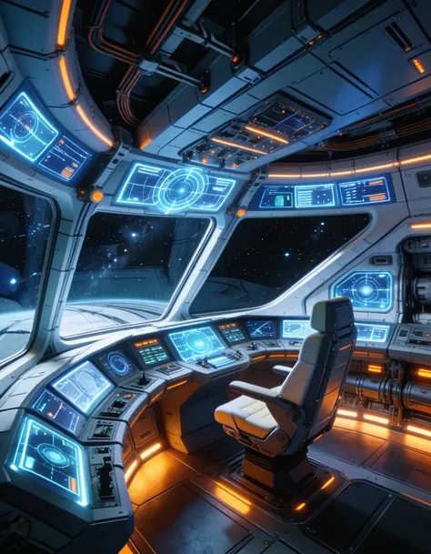 futuristic starship command bridge