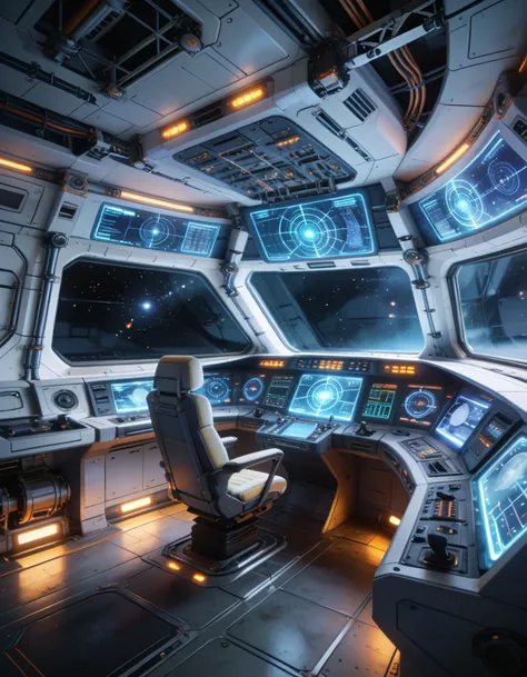 futuristic starship command bridge pony