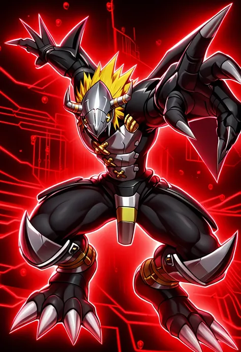 BlackWarGreymon: Jet-black Virus Dragon | ブラックウォーグレイモン (Digimon) [ANIMA & IL & Pony]