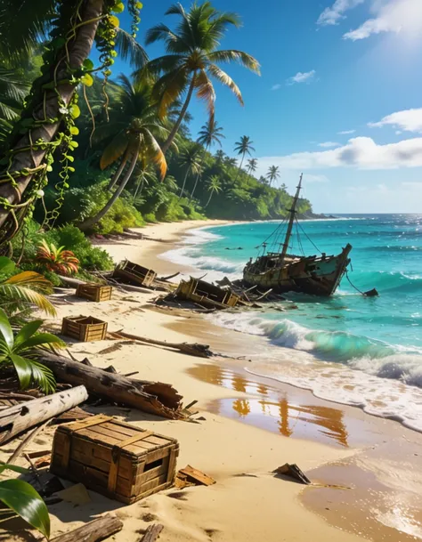 tropical island shoreline