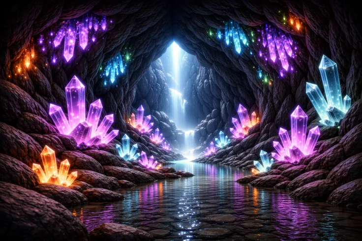 Fantasy crystal cave