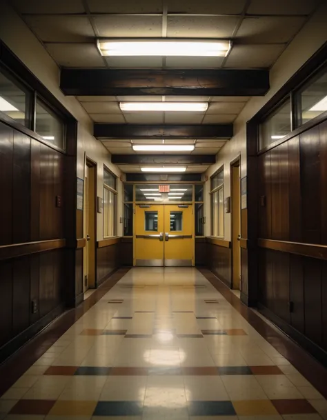 1980s high school hallway interior pony