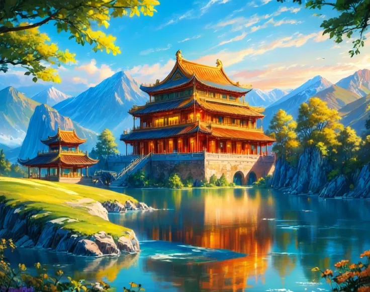 Chinese Temple Background (Landscape) (SDXL) (AD)