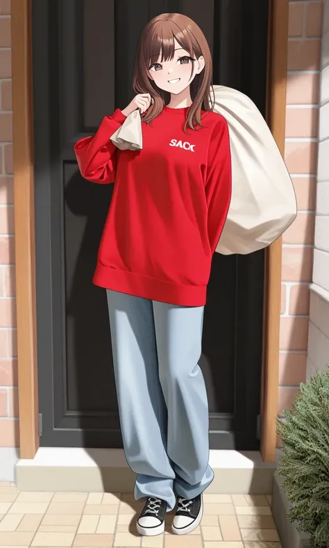 Holding Sack Over Shoulder Pose