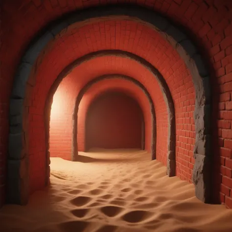 Dreamvision Red Underground Tunnel - SDXL
