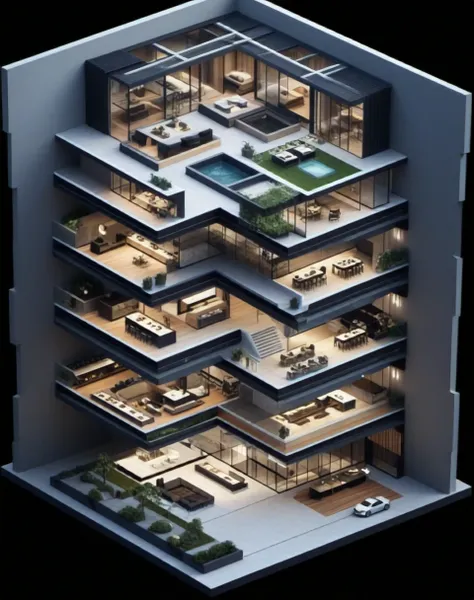 Cutaway View (Buildings) (SDXL) (AD)