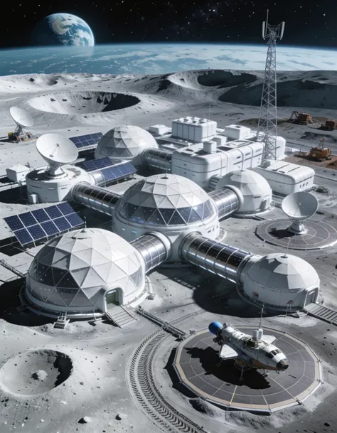 futuristic moon base complex